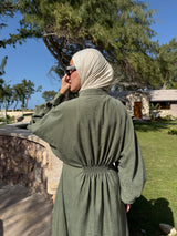 Pleated Front Dress - Olive