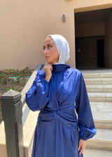 Draped Knot Dress - Dark Blue (Available at stores only)
