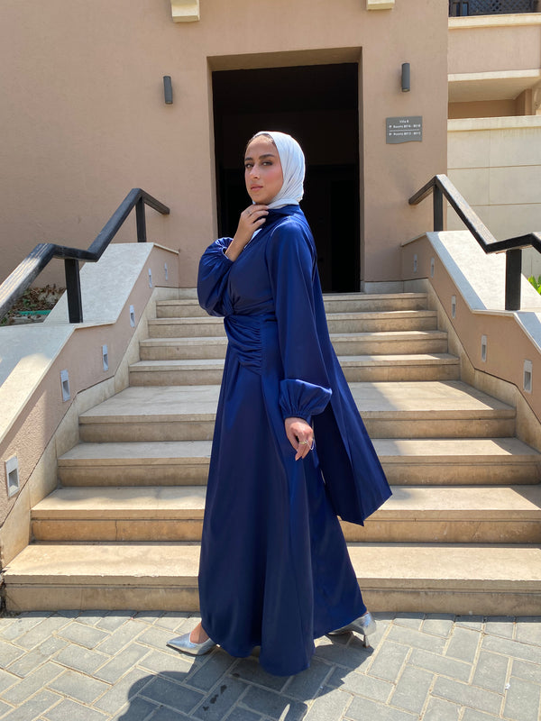Draped Knot Dress - Dark Blue (Available at stores only)