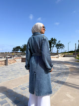 Denim Trench Jacket - Blue