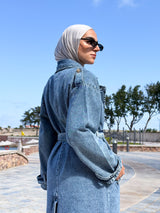 Denim Trench Jacket - Blue