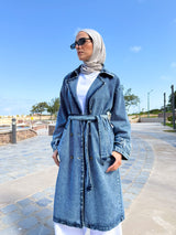 Denim Trench Jacket - Blue