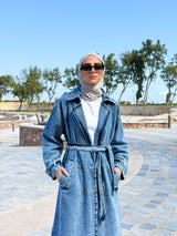 Denim Trench Jacket - Blue