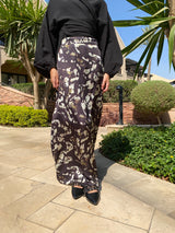 Satin Printed Skirt - Mint