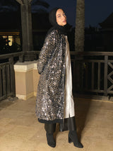 Long Sequin Jacket-Silver