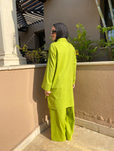 Stitched Linen Shirt - Lime
