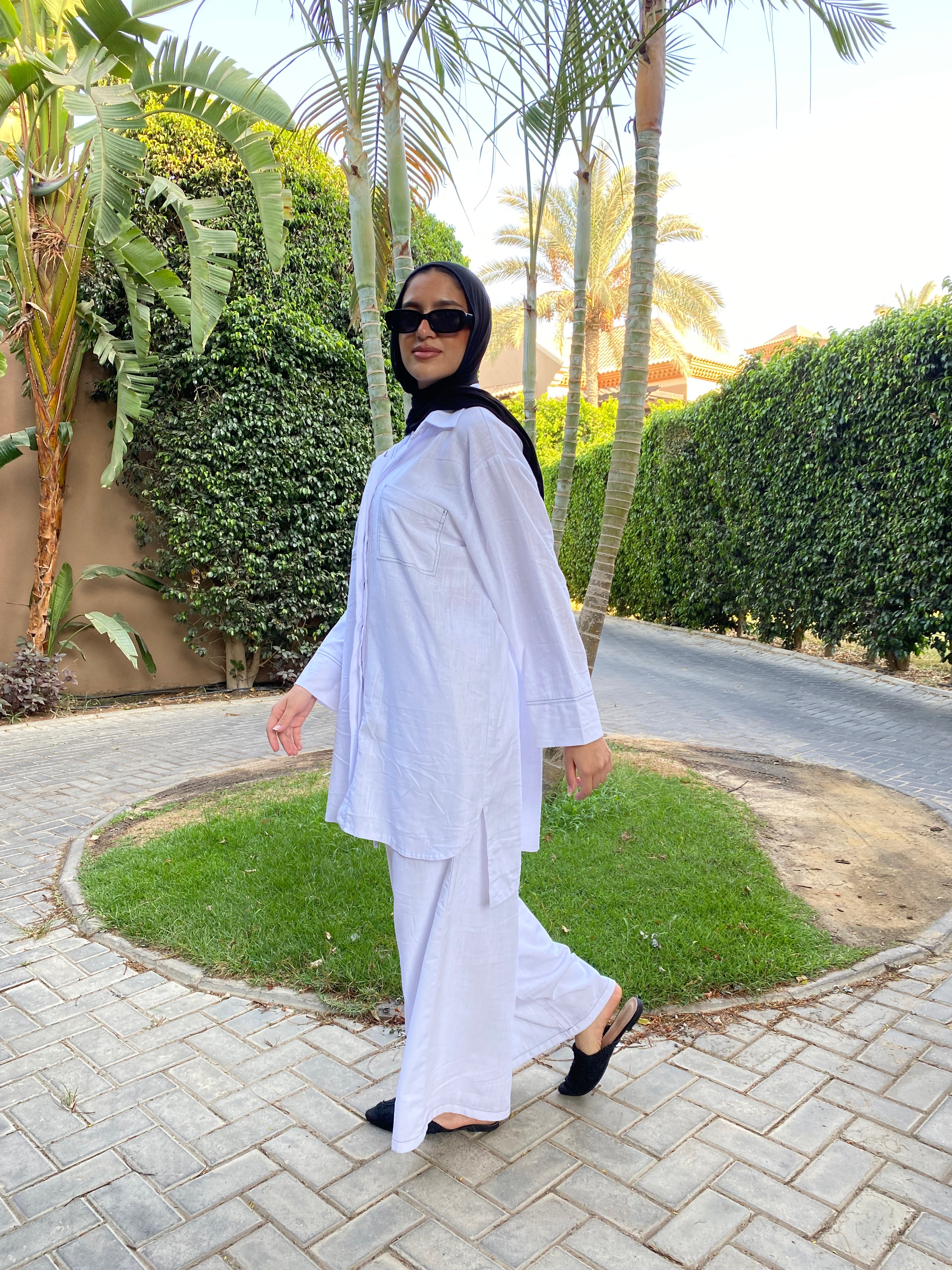 Drawstring Pants - White