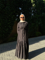 Lace Trimmed Dress - Black