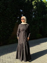 Lace Trimmed Dress - Black