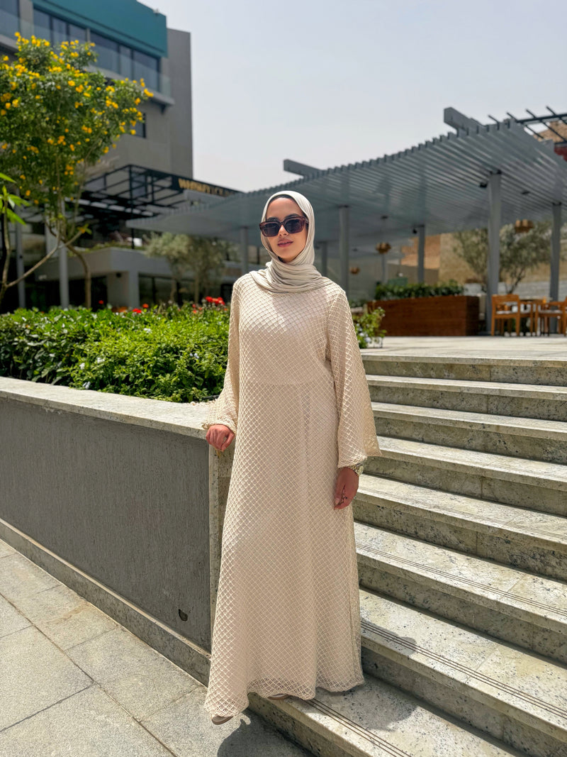 Mesh Dress - Beige