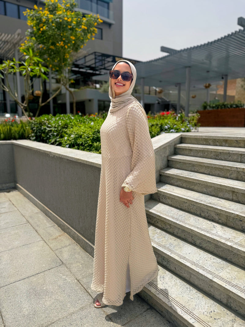 Mesh Dress - Beige