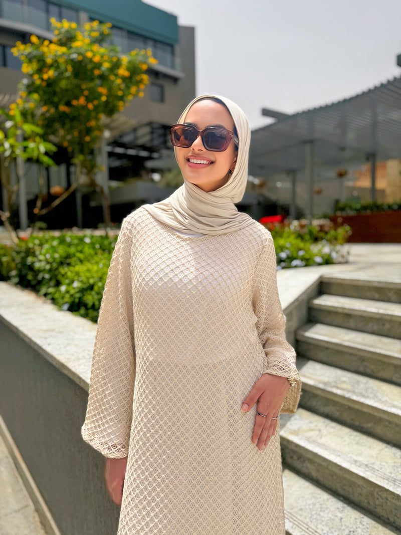 Mesh Dress - Beige