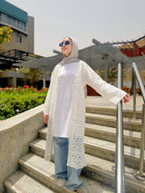 Lace Kimono - White