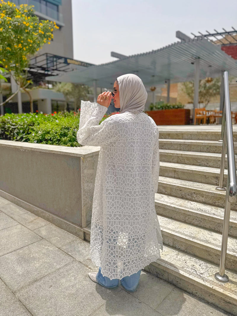 Lace Kimono - White