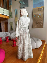 Floral Linen Dress - Mint