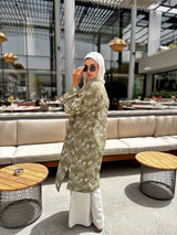 Colored Broderie Kimono - Olive