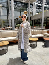 Colored Broderie Kimono - Grey