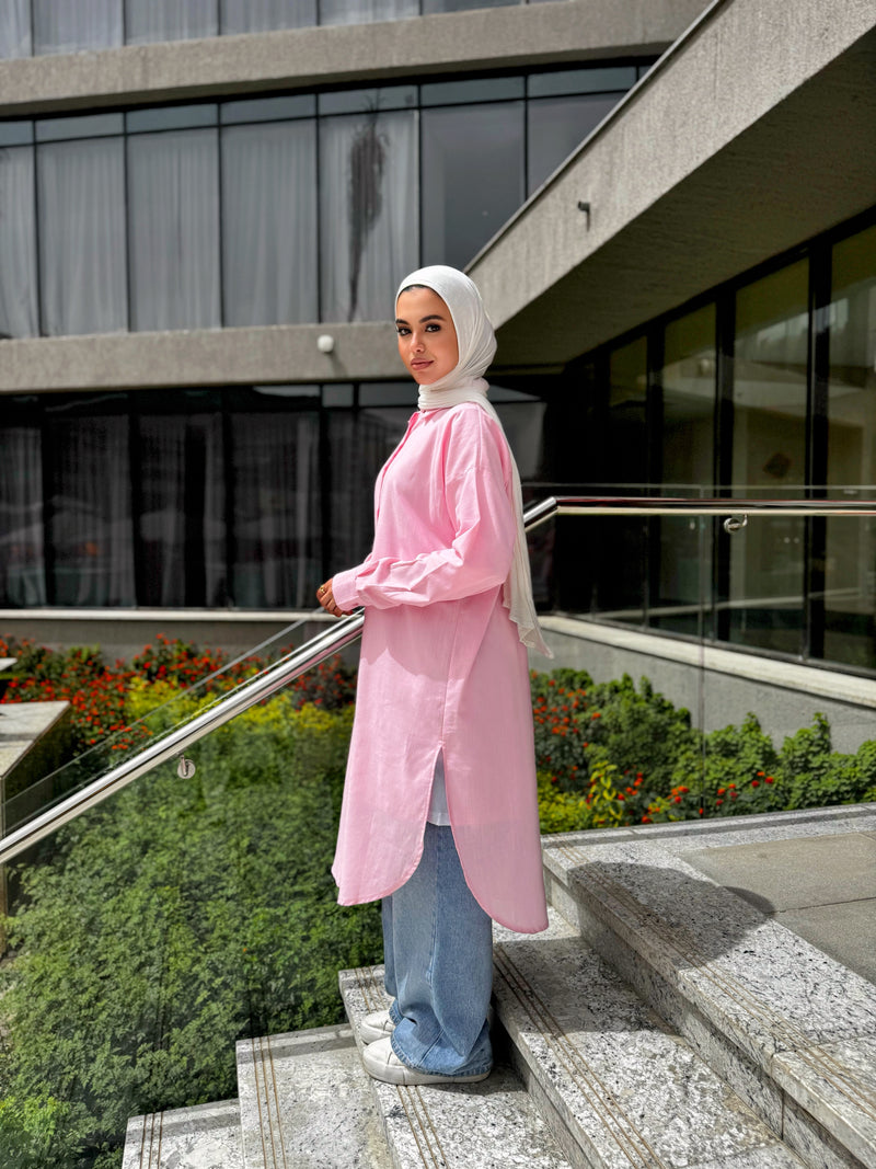 Linen Colored Shirt - Pink