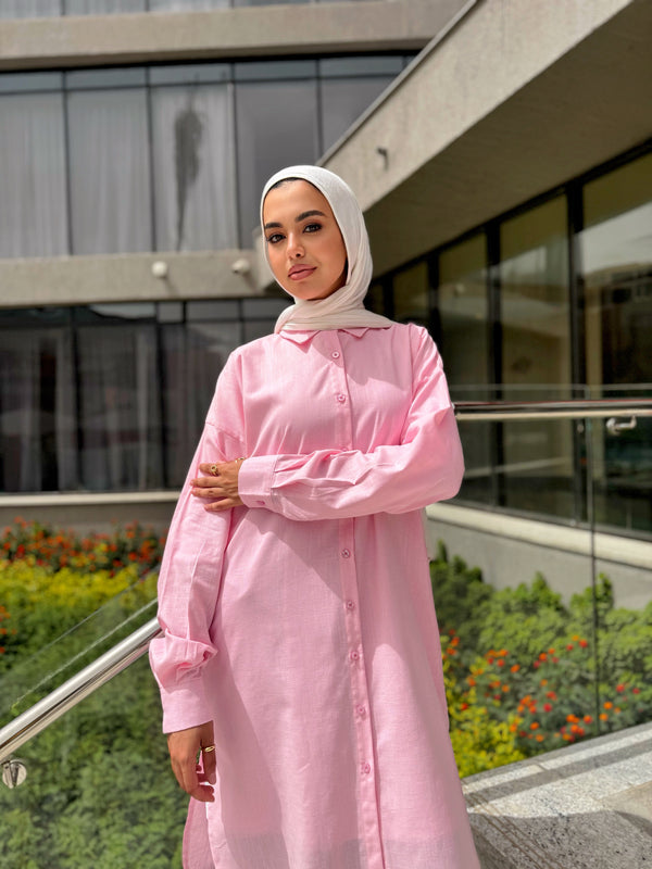 Linen Colored Shirt - Pink
