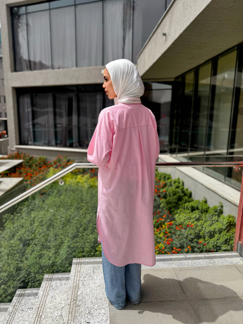 Linen Colored Shirt - Pink