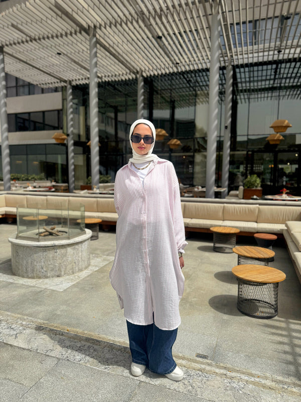 Striped Basic Shirt - Pink