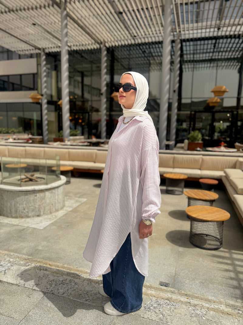 Striped Basic Shirt - Pink