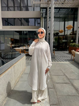 Striped Basic Shirt - Beige