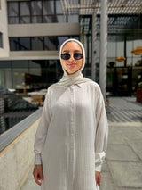 Striped Basic Shirt - Beige
