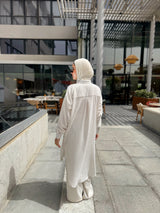 Striped Basic Shirt - Beige