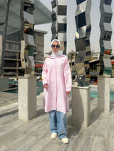 Stripes Embroidered Shirt - Pink