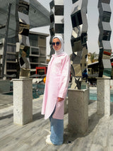 Stripes Embroidered Shirt - Pink