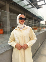 Stripes Embroidered Shirt - Yellow