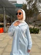 Stripes Embroidered Shirt - Baby Blue