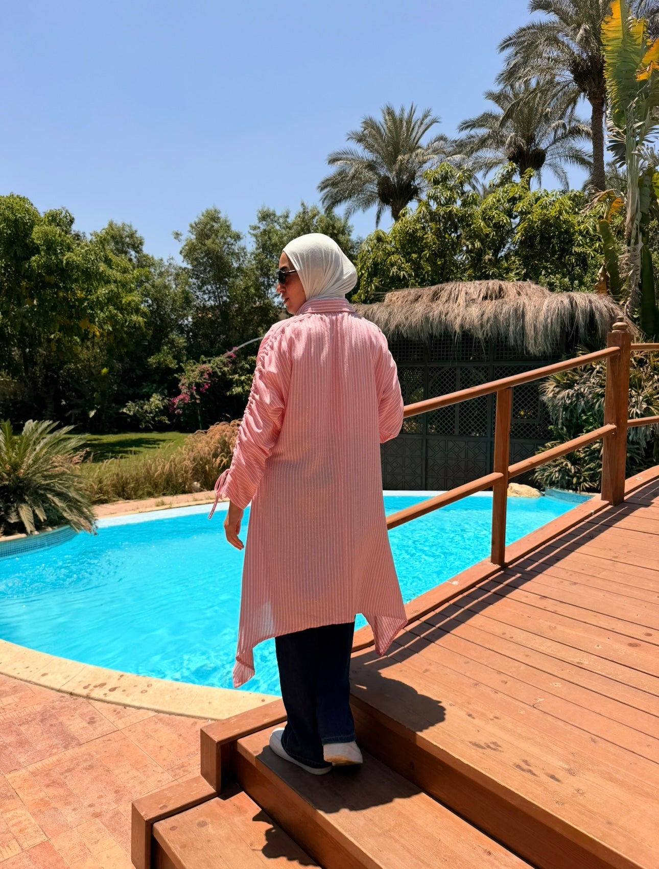 Asymmetrical Strass Linen Shirt-Rose