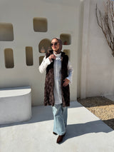 Faux Fur Vest - Brown