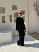 Basic Ribbed Pants - Black