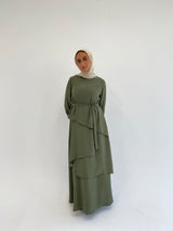Accordion Layers Dress - Olive
