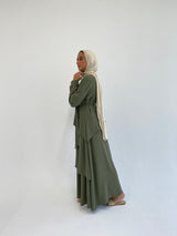 Accordion Layers Dress - Olive