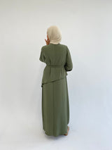 Accordion Layers Dress - Olive