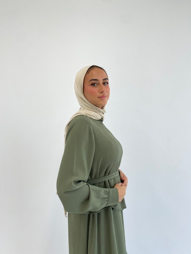 Accordion Layers Dress - Olive
