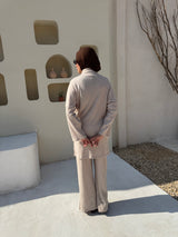 Basic Ribbed Pants - Beige