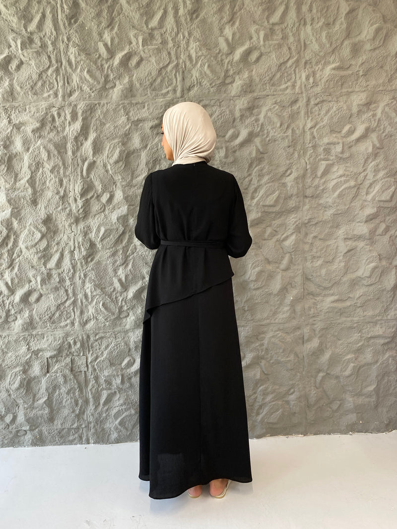 Accordion Layers Dress - Black