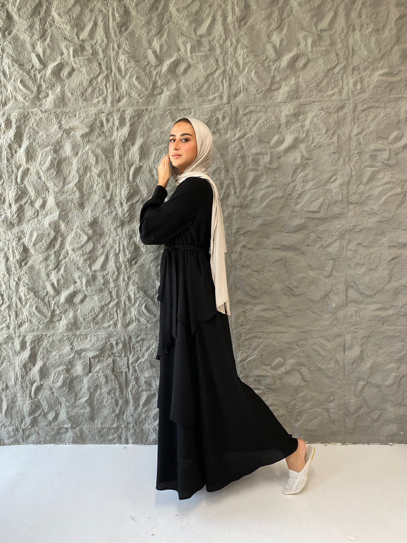 Accordion Layers Dress - Black
