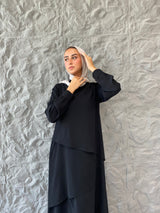 Accordion Layers Dress - Black