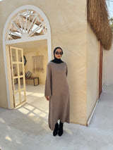 Basic Knit Dress - Cafe