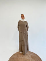 Accordion Layers Dress - Cafe