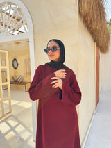 Basic Knit Dress - Maroon