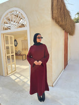 Basic Knit Dress - Maroon