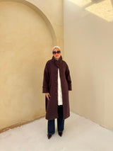 Fur With Piping Jacket-Blackberry