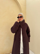 Fur With Piping Jacket-Blackberry